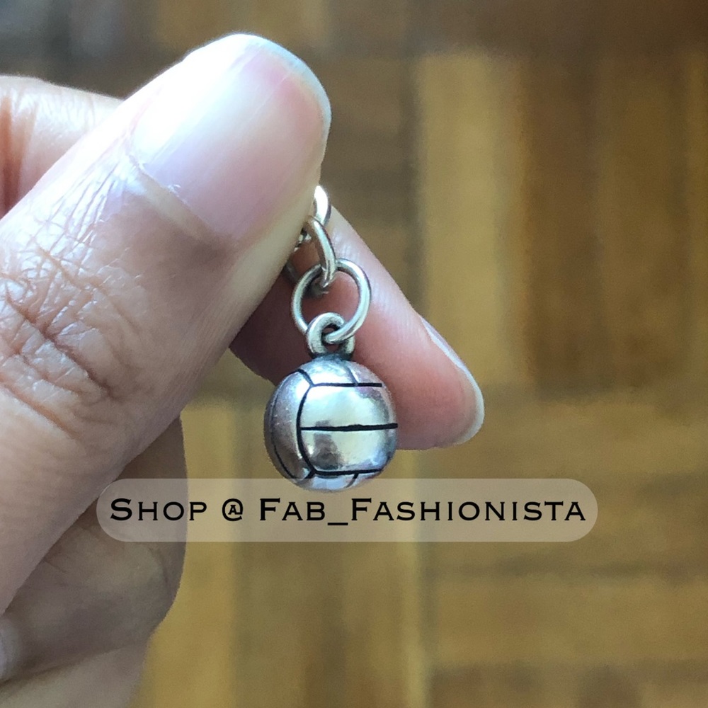 James Avery Volleyball Charm Sterling Silver Gem